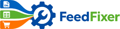 FeedFixer logo for XML product feed repair and hosted feed delivery